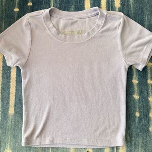 Katie J - NYC Tween Livi Ribbed Cropped Tee - Light Purple -